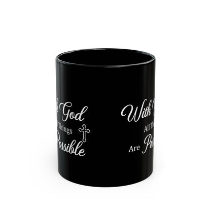With God All Things Are Possible – Black Christian Coffee Mug