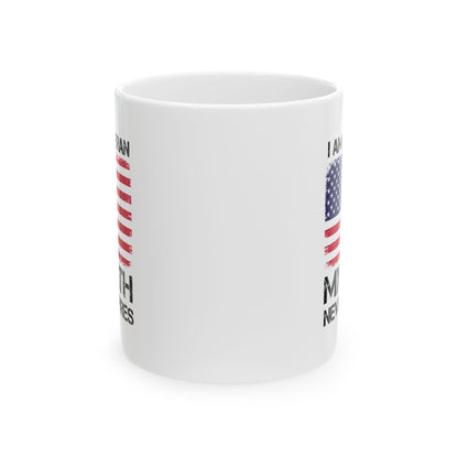 Patriotic American Flag Coffee Cup – White Ceramic Military Veteran Gift