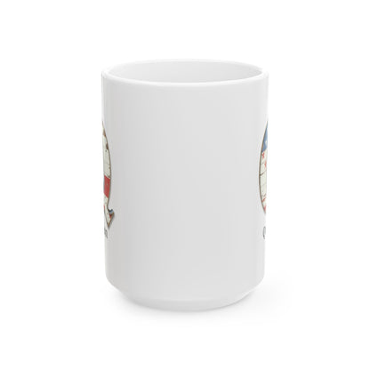 White American Flag Mug with Letter Q and Name Quinton Personalized Patriotic Coffee Cup Gift for Veterans Military or Proud Americans