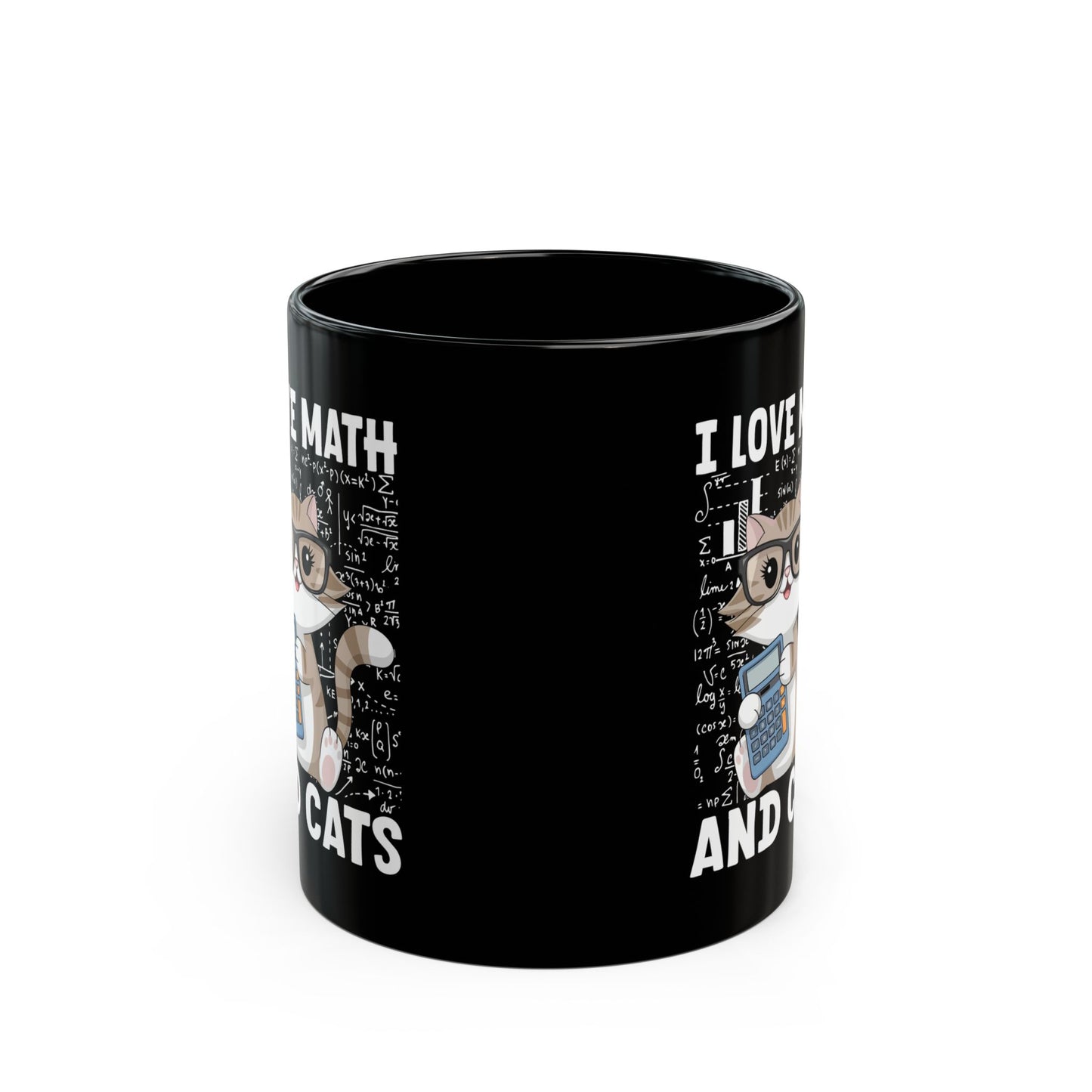 I Love Math And Cats Black Mug (11oz, 15oz)