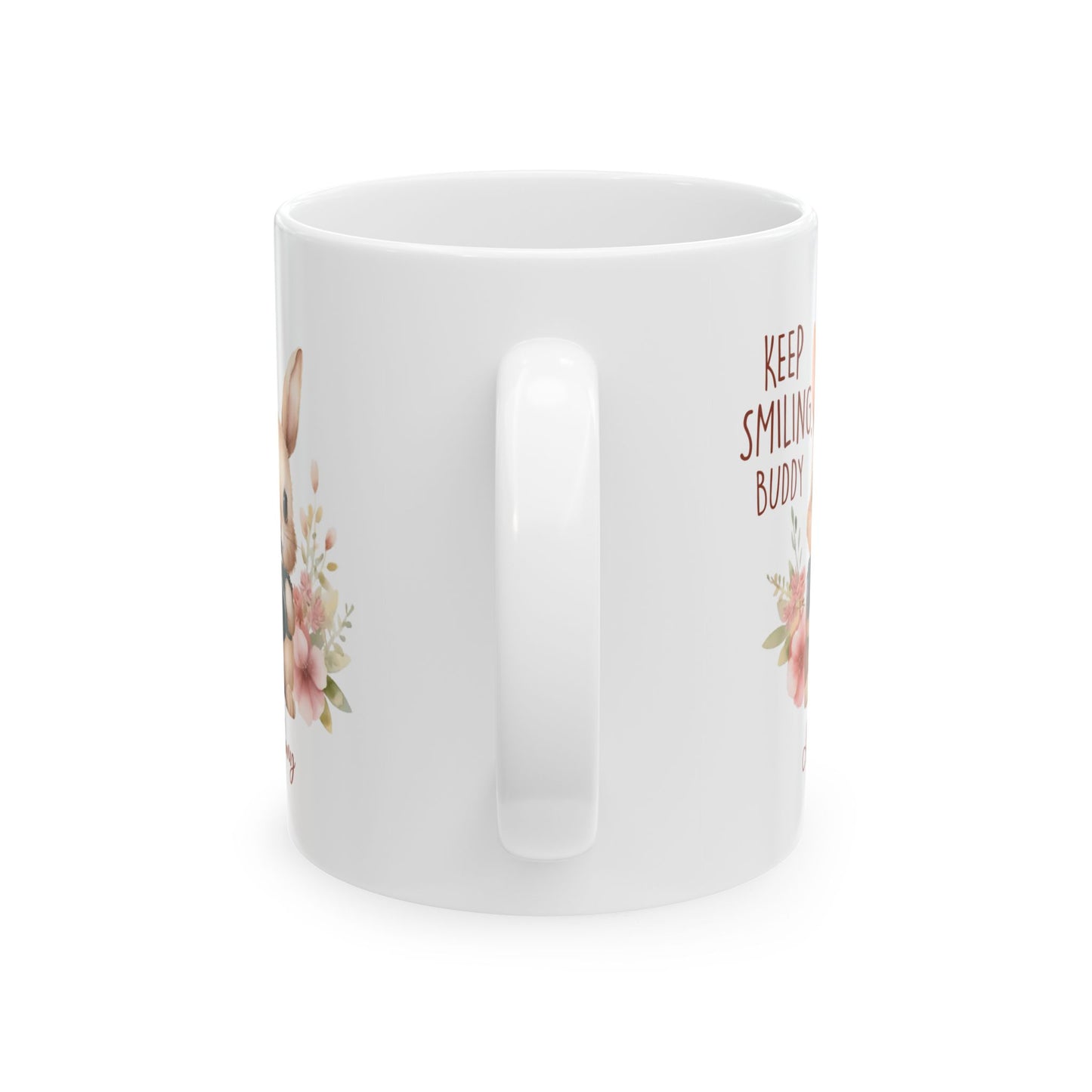 Keep Smiling Buddy Bunny Mug – Personalized Cute Gift with Name