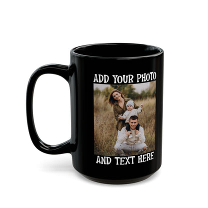 Rustic Family Portrait in Nature Black Mug (11oz, 15oz)