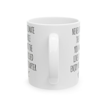 Never Underestimate the Difference You Made White Mug – Inspirational Retirement Gift