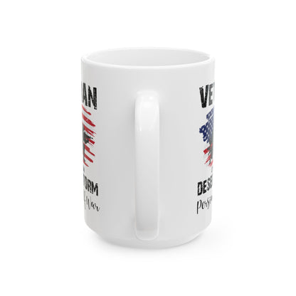 Give a Gift to a Desert Storm Veteran – Persian Gulf War Mug White Ceramic Patriotic Coffee Cup