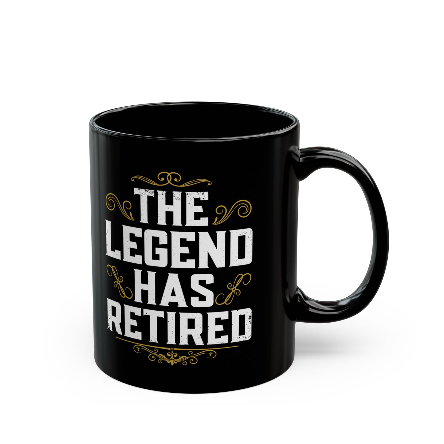 Luxury Black Retirement Mug – The Legend Has Retired
