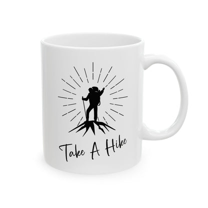 Funny Hiking Lover Adventure Tee for Outdoor Enthusiasts Ceramic Mug, (11oz, 15oz)