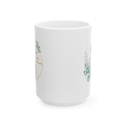 First Communion Mug for Boy – Elegant Eucalyptus Prayer Design