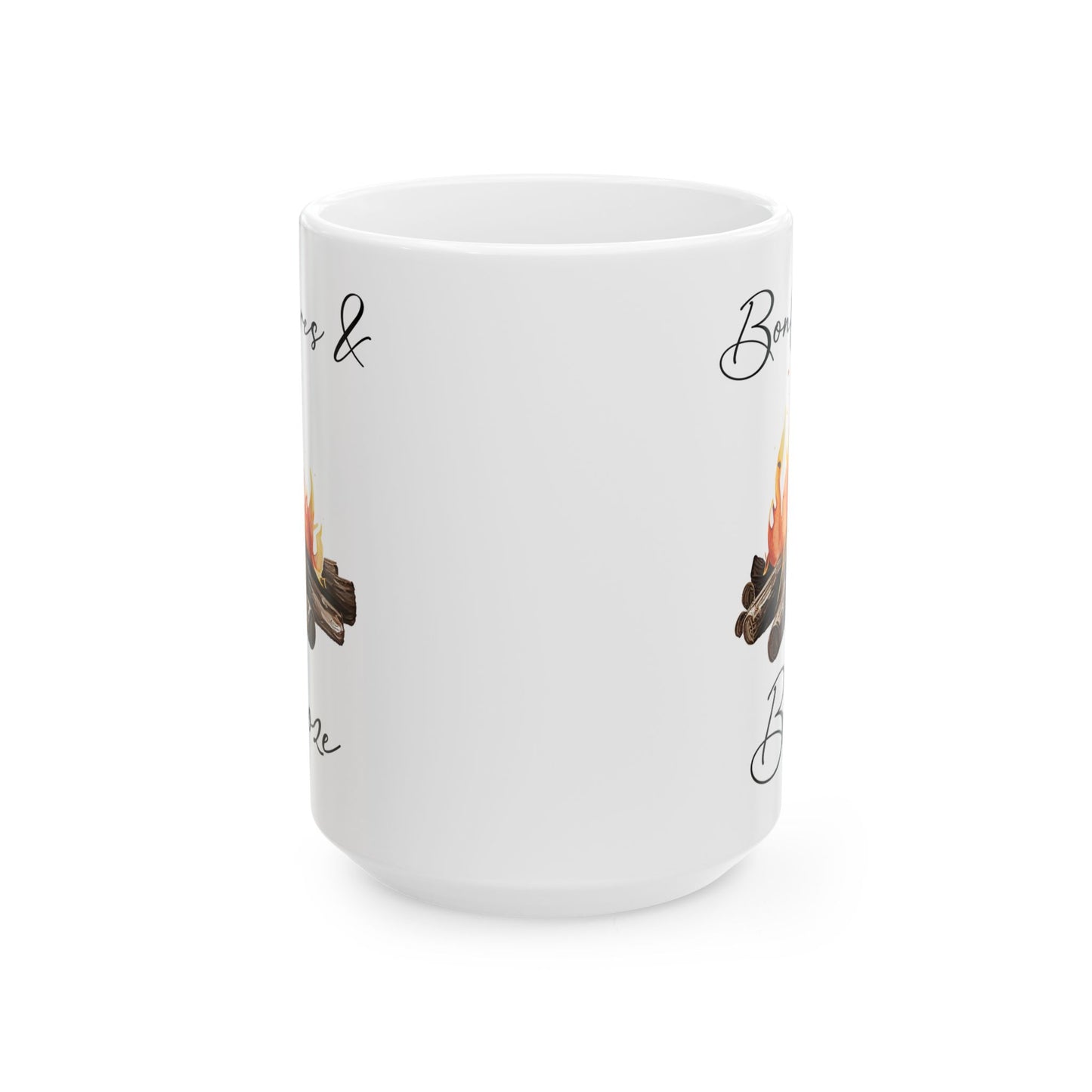 Watercolor Campfire Illustration Ceramic Mug, (11oz, 15oz)