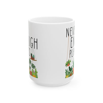 White Ceramic Coffee Cup for Plant Lovers & Gardeners – Funny Indoor Garden Gift for Men & Women