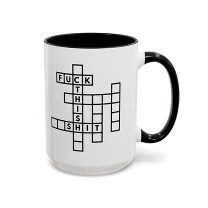 Fuck this shit funny crossword puzzle Accent Coffee Mug (11, 15oz)