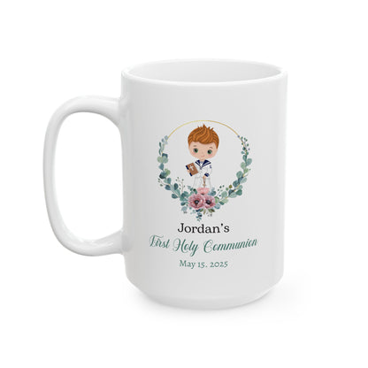 Jordan's First Holy Communion Mug – Custom Gift for May 15, 2025