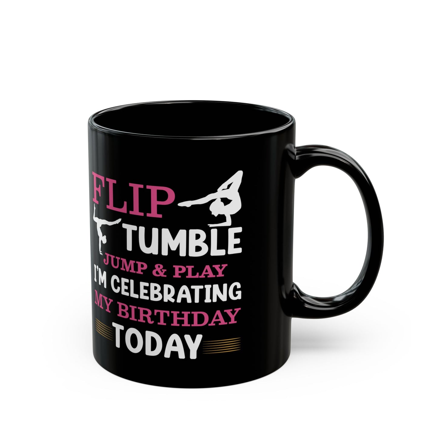 Flip Tumble Jump & Play Black Mug (11oz, 15oz)