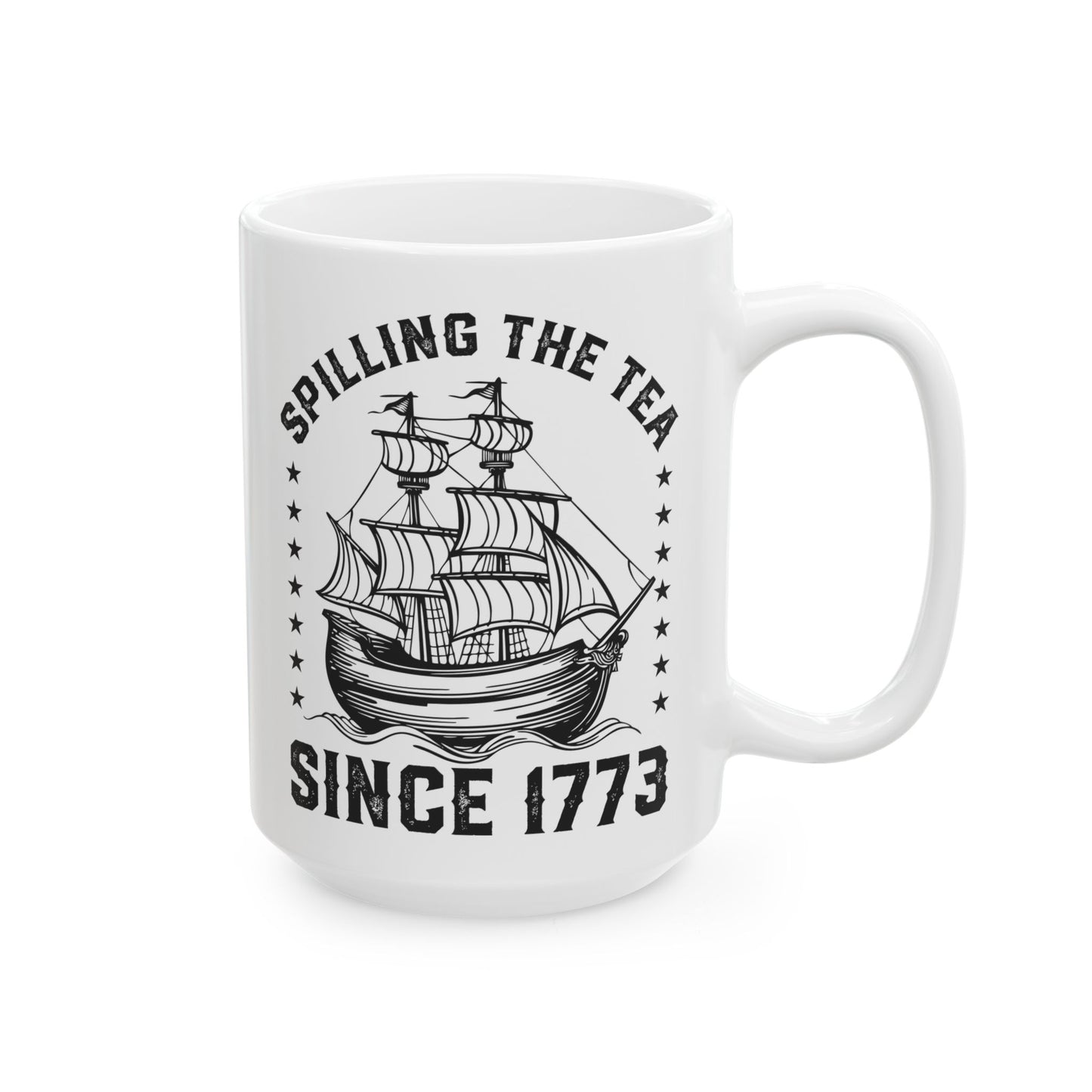 SPILLING THE TEA White Mug, (11oz, 15oz)