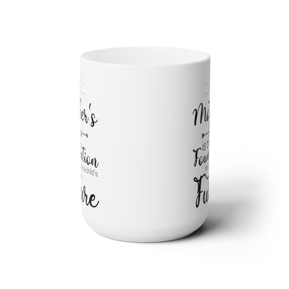 White Ceramic Mom Mug – A Mother’s Love Shapes the Future