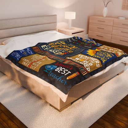 Teacher is work of heart Velveteen Plush Blanket
