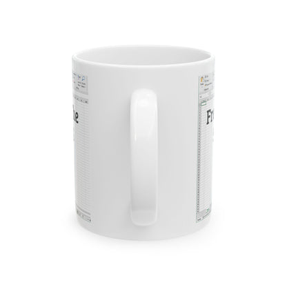Freak in the Sheets Mug – White Ceramic with Excel Pun