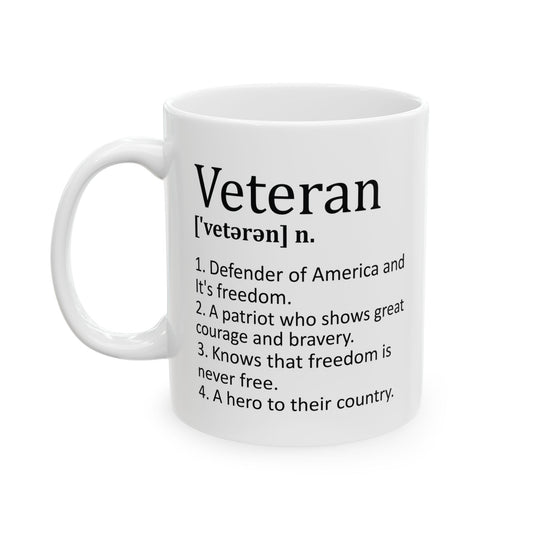 Veteran Definition Mug – Patriotic Coffee Cup Gift for Veterans
