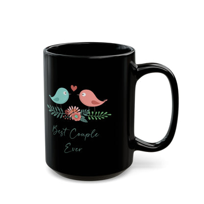 Best Couple Ever Black Mug – Cute Birds Romantic Gift for Couples