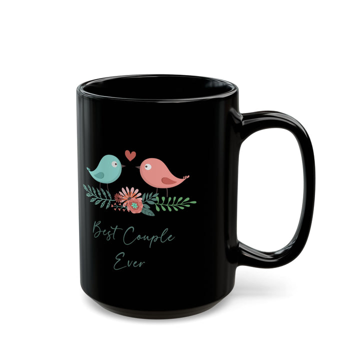 Best Couple Ever Black Mug – Cute Birds Romantic Gift for Couples