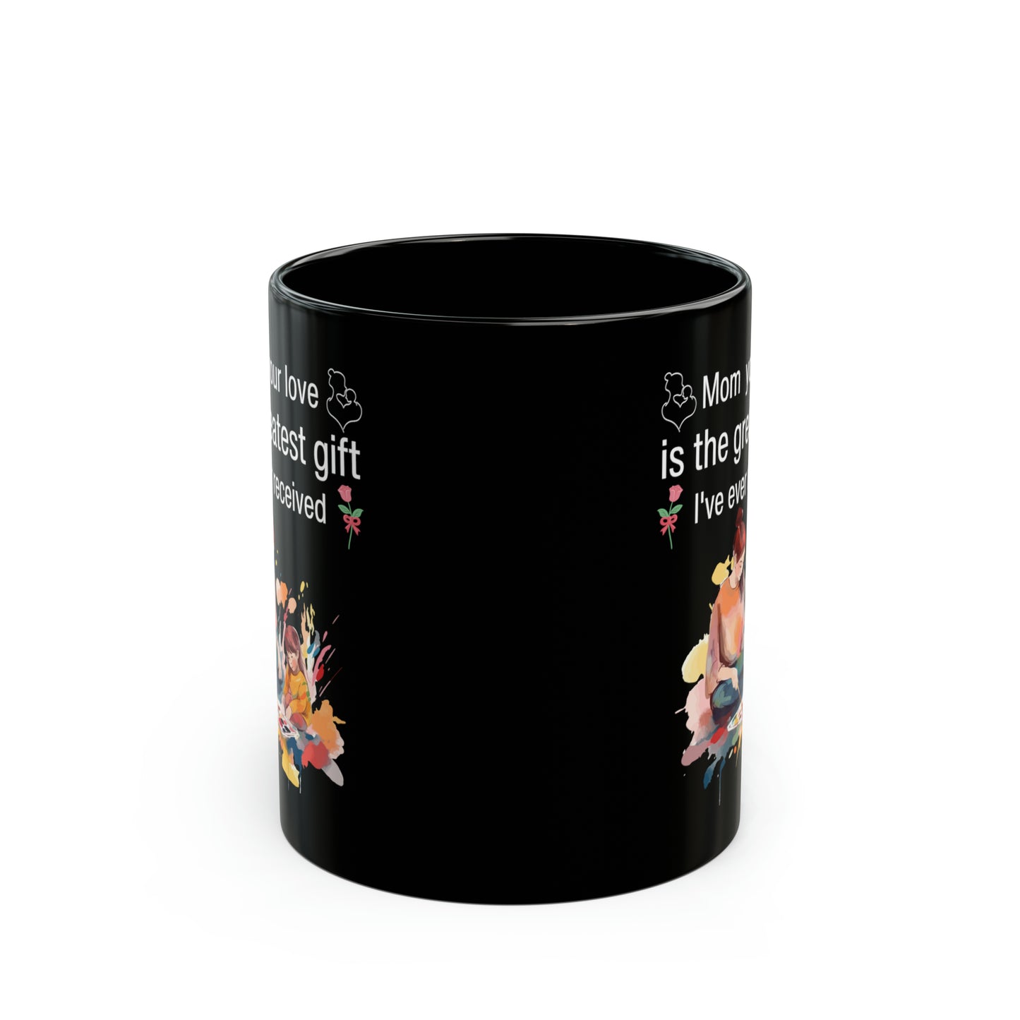 Mom's Love Black Coffee Mug – Thoughtful Mother's Day, Birthday & Christmas Gift