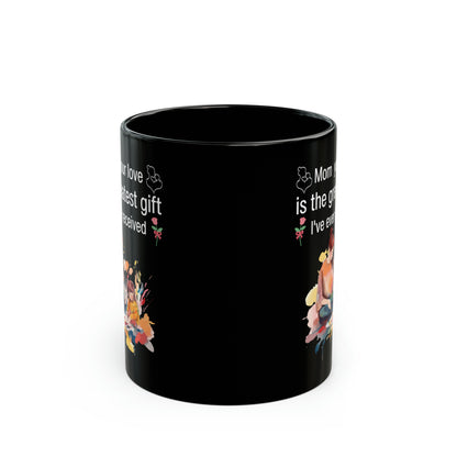 Mom's Love Black Coffee Mug – Thoughtful Mother's Day, Birthday & Christmas Gift