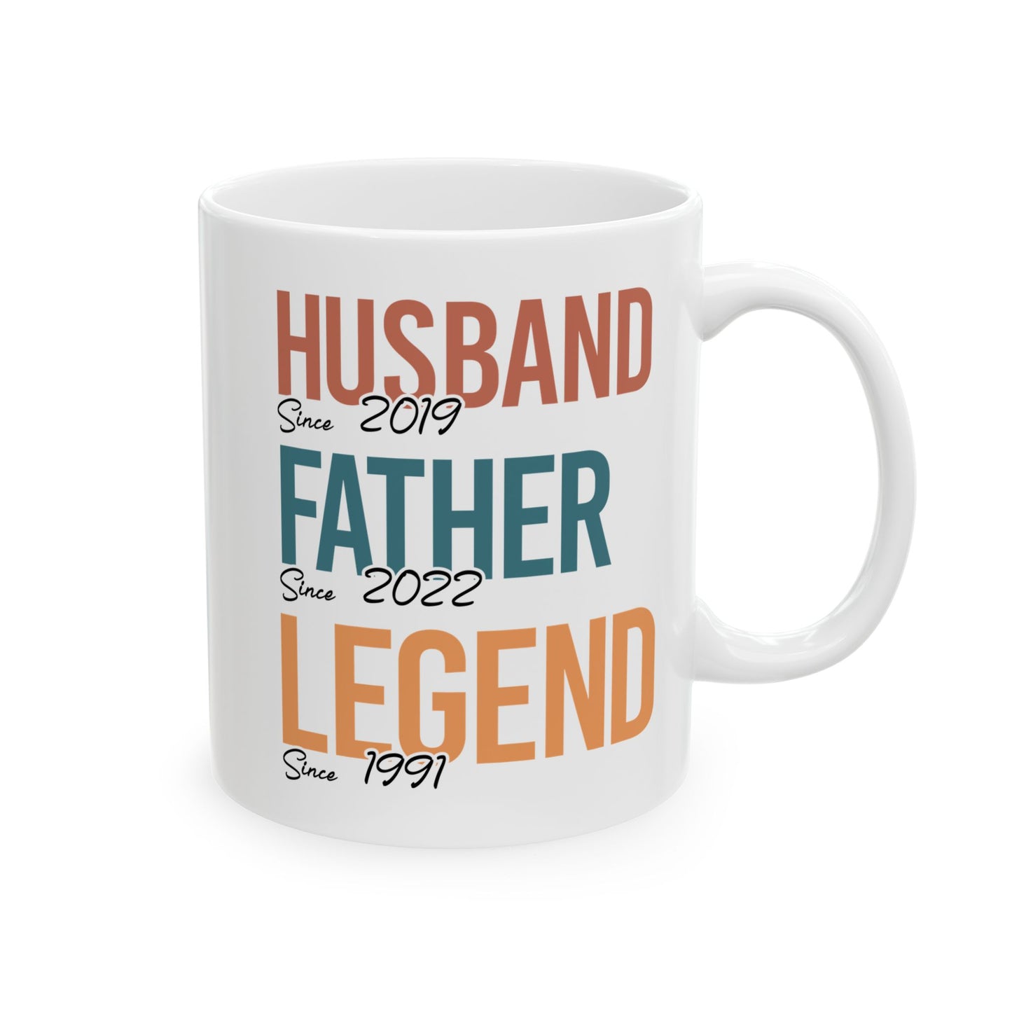Husband Father Legend White Mug, (11oz, 15oz)