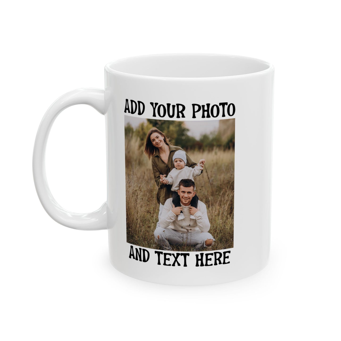 Rustic Family Portrait in Nature White Mug, (11oz, 15oz)