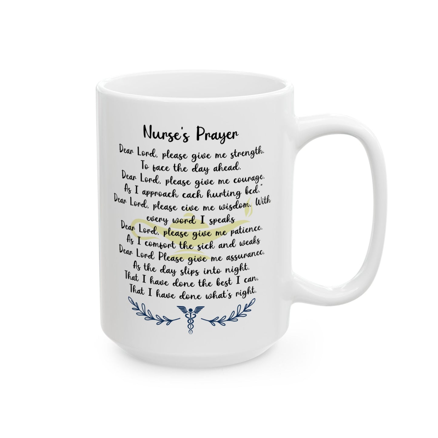 White Nurse Prayer Coffee Mug – Inspirational Christian Gift for RN, LPN, CNA – Thank You Mug for Nurses, Nursing Students, Healthcare Heroes