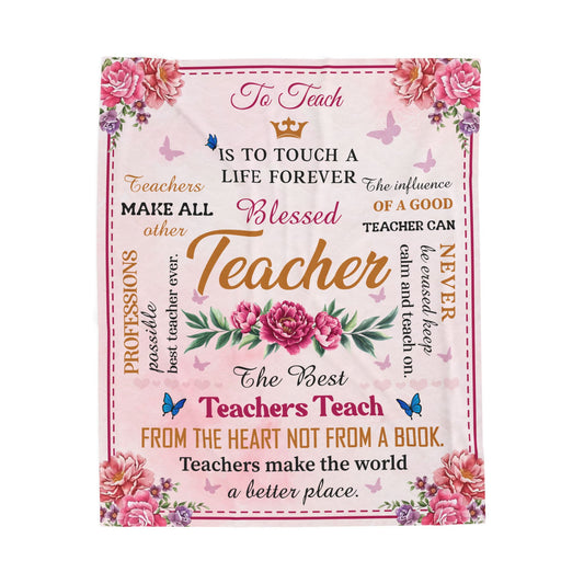 The Best Teacher Tech From Heart Not from A Book Velveteen Plush Blanket