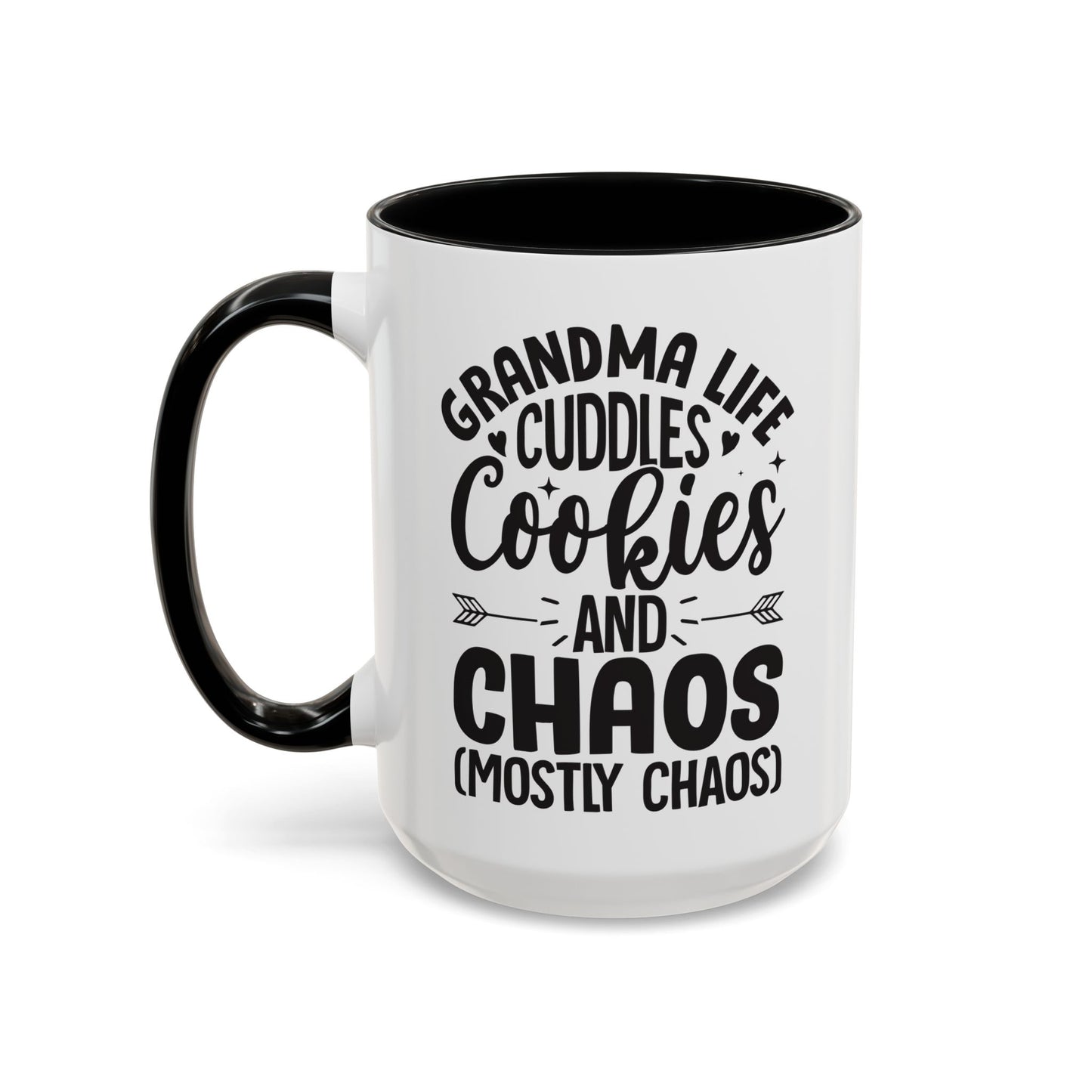 Grandma Life  Cuddles Cookies and Chaos Mostly Chaos Coffee Mug (11, 15oz)