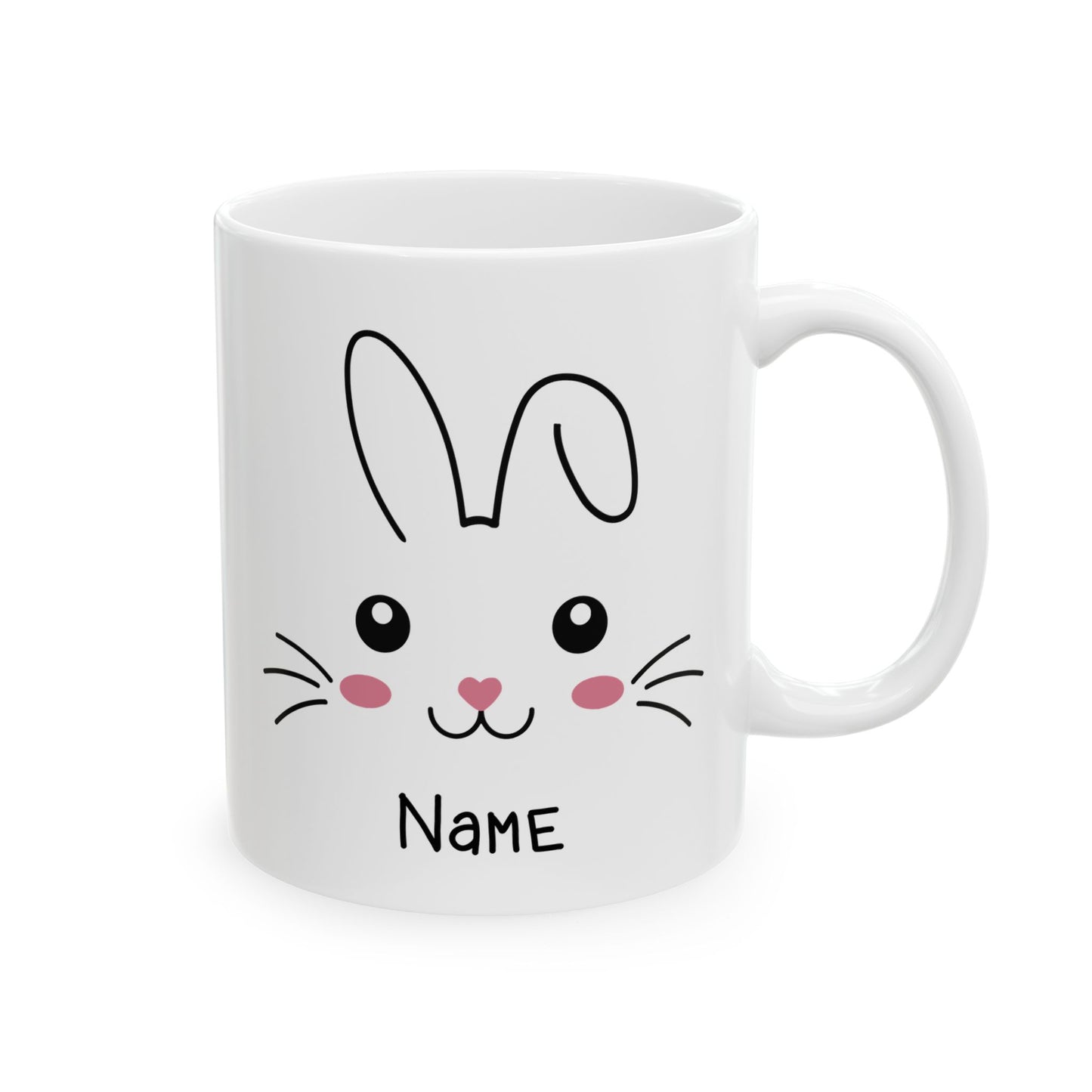 Personalized Bunny Mug – Cute Custom Name Gift for Kids
