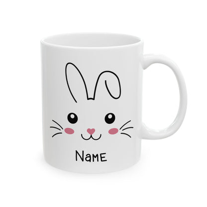 Personalized Bunny Mug – Cute Custom Name Gift for Kids