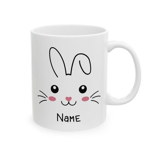 Personalized Bunny Mug – Cute Custom Name Gift for Kids