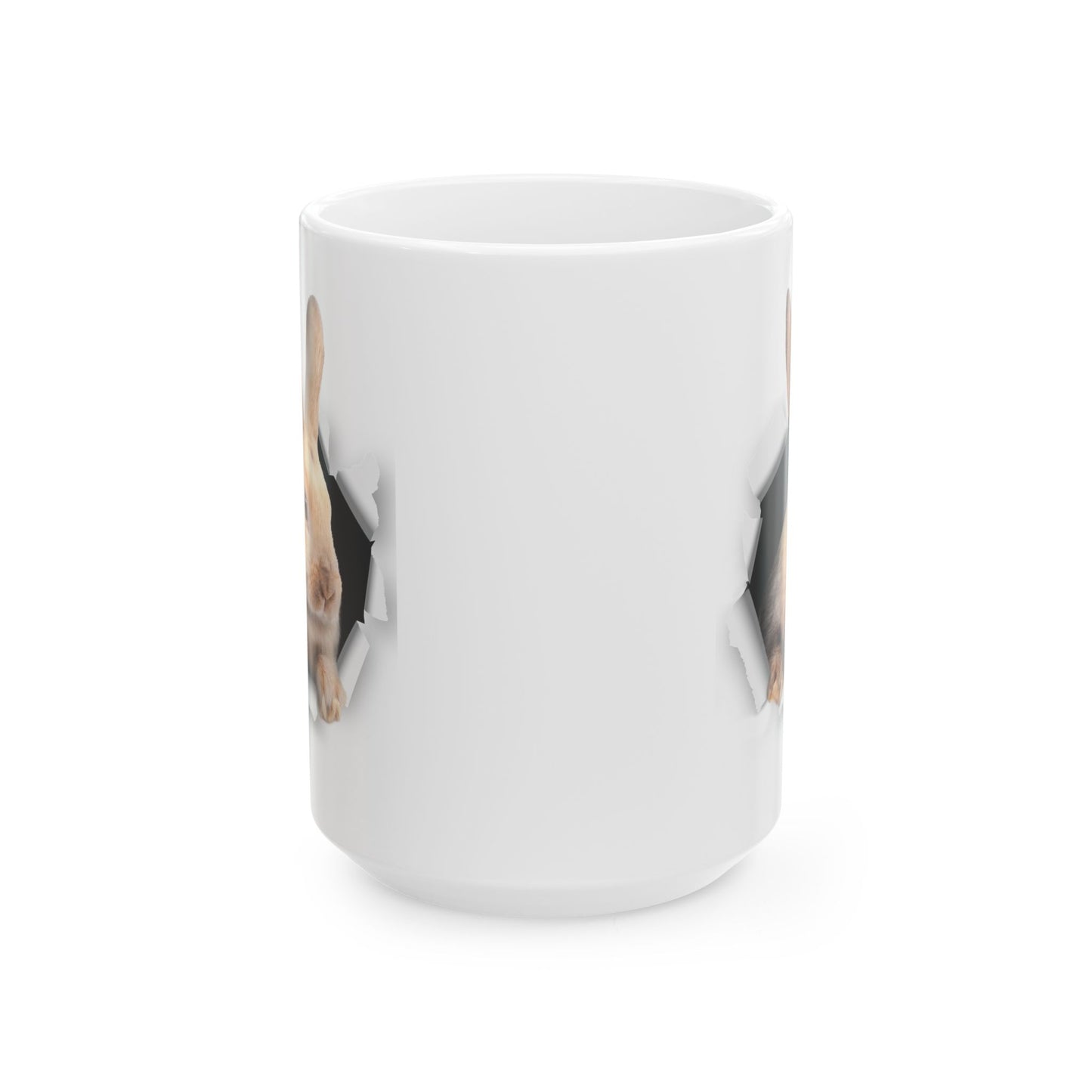 Peekaboo Bunny Mug – Cute 3D Rabbit Breaking Through Design