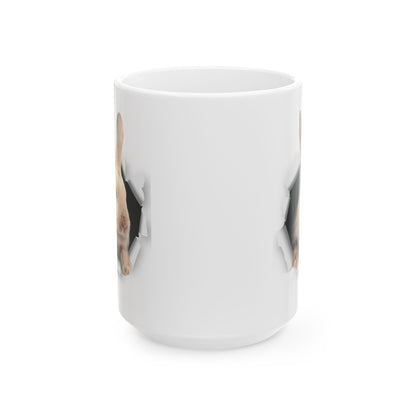 Peekaboo Bunny Mug – Cute 3D Rabbit Breaking Through Design
