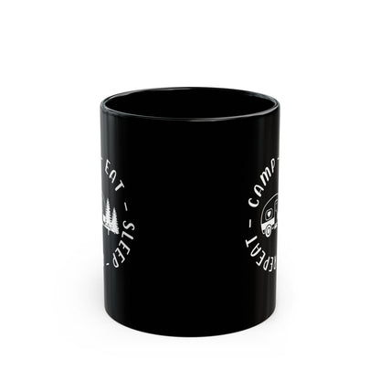 Black Minimalist Typography Design  Ceramic Mug, (11oz, 15oz)