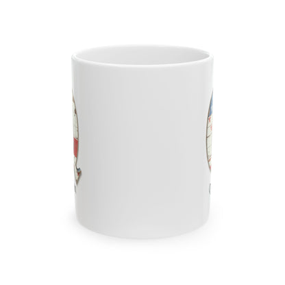 White American Flag Mug with Letter Q and Name Quinton Personalized Patriotic Coffee Cup Gift for Veterans Military or Proud Americans