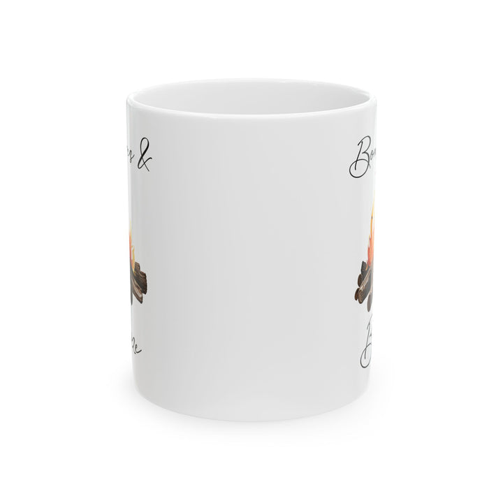 Watercolor Campfire Illustration Ceramic Mug, (11oz, 15oz)