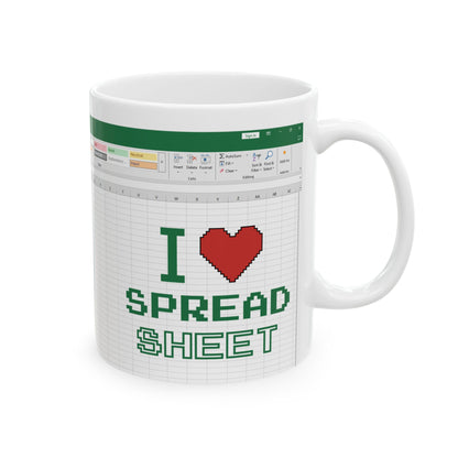 Funny Pixel Art Mug for Excel & Data Lovers Ceramic Mug, (11oz, 15oz)
