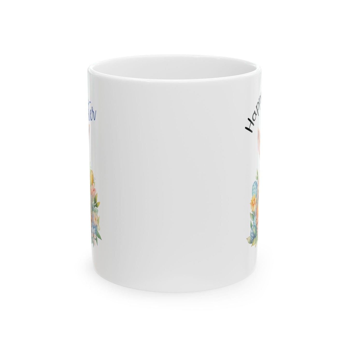 Happy Easter Bunny Mug – Cute Basket Design Spring Gift