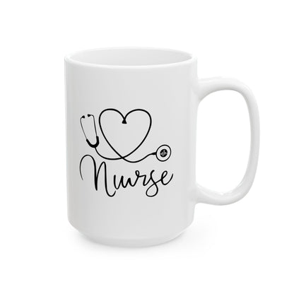 Love Nurse White Ceramic Mug – Cute Gift for Nurses, RN, LPN, or Nursing Students
