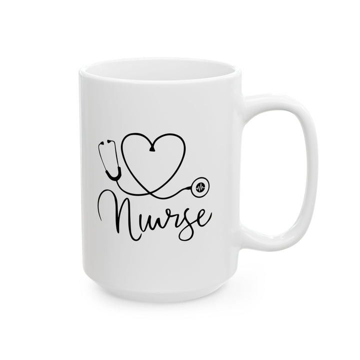 Love Nurse White Ceramic Mug – Cute Gift for Nurses, RN, LPN, or Nursing Students