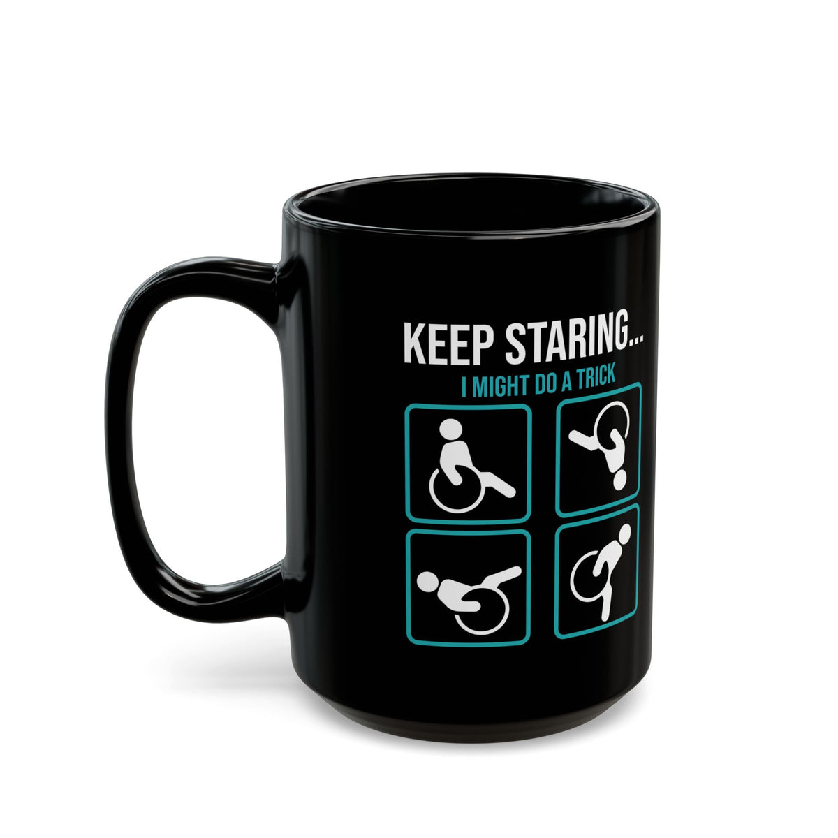 Funny Disability Awareness Mug – Black Ceramic Coffee Cup for Advocates, Friends, or Coworkers