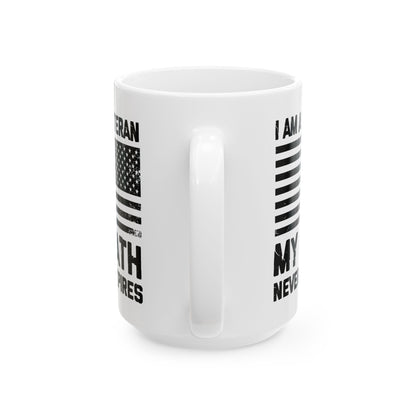 White Ceramic Patriotic Cup with American Flag – Military Gift for Men & Women