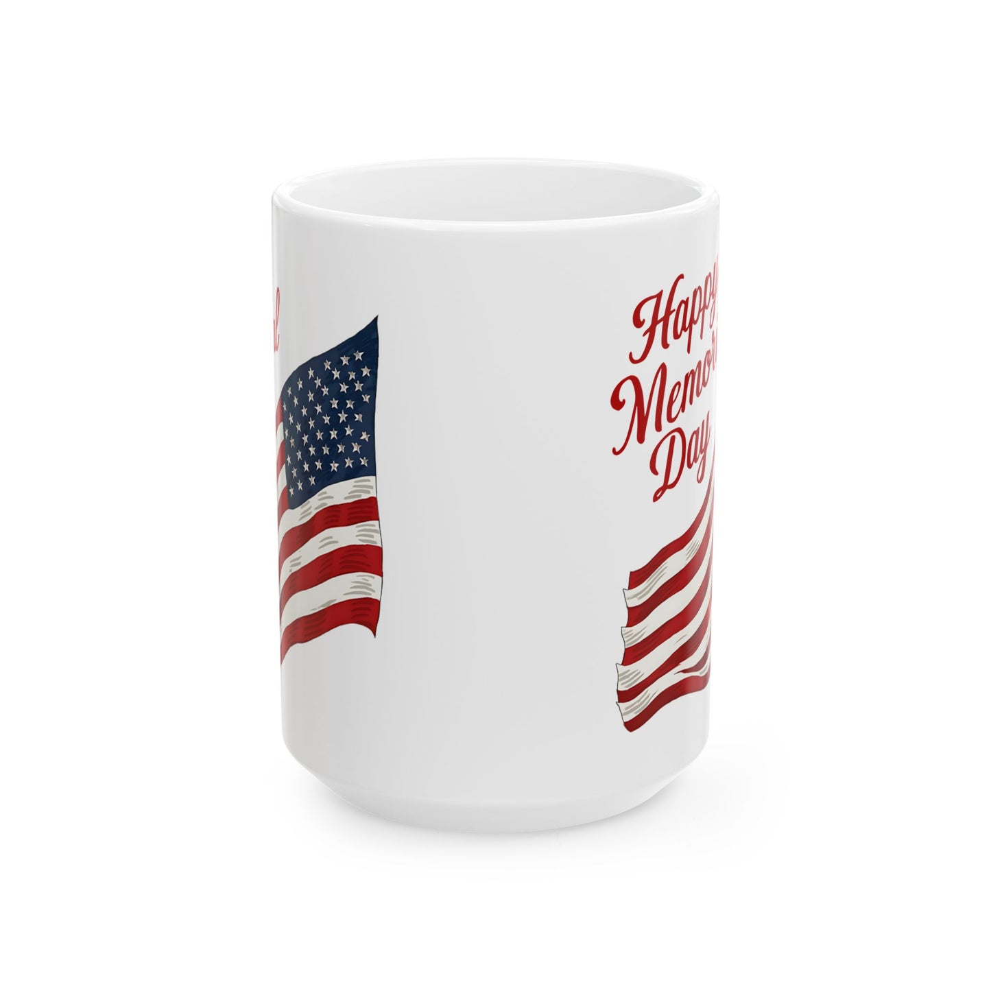 Happy Memorial Day White Mug, (11oz, 15oz)