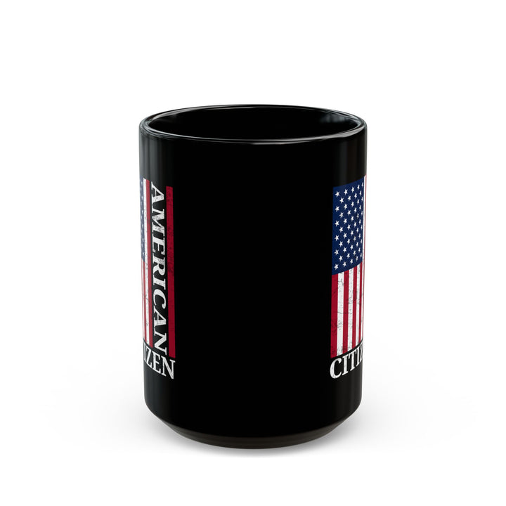 American Citizen Black Mug – Patriotic USA Flag Coffee Cup Gift