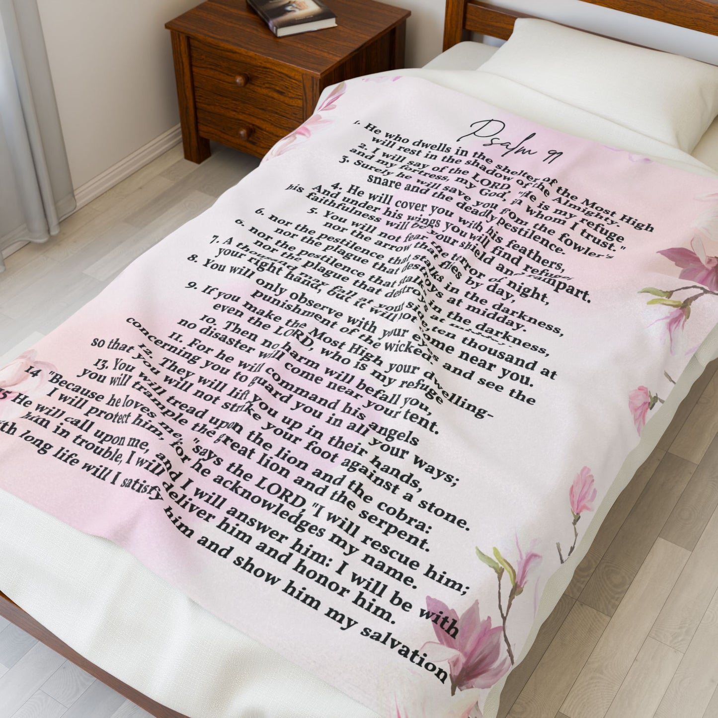 Psalm 91 Velveteen Plush Blanket