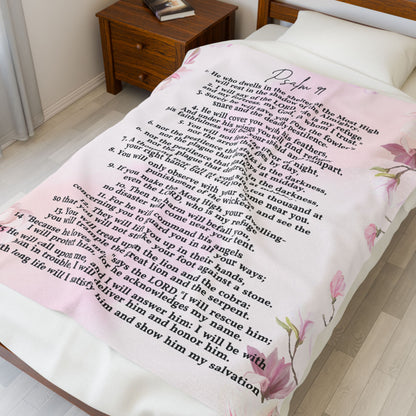 Psalm 91 Velveteen Plush Blanket