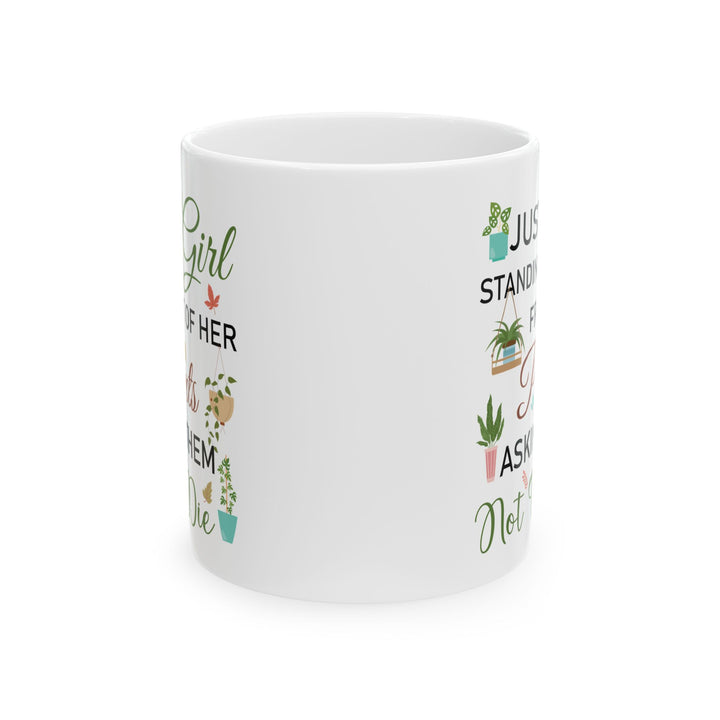 Give a Gift to a Plant Mom – Just a Girl with Her Plants Mug White Ceramic Coffee Cup