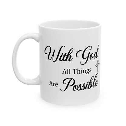 With God All Things Are Possible – Christian Faith Mug Gift